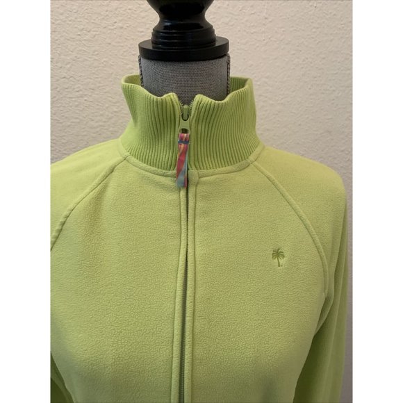 Lilly Pulitzer lime green fleece jacket coat small Warm Full Zip Excellent RARE - Picture 2 of 9